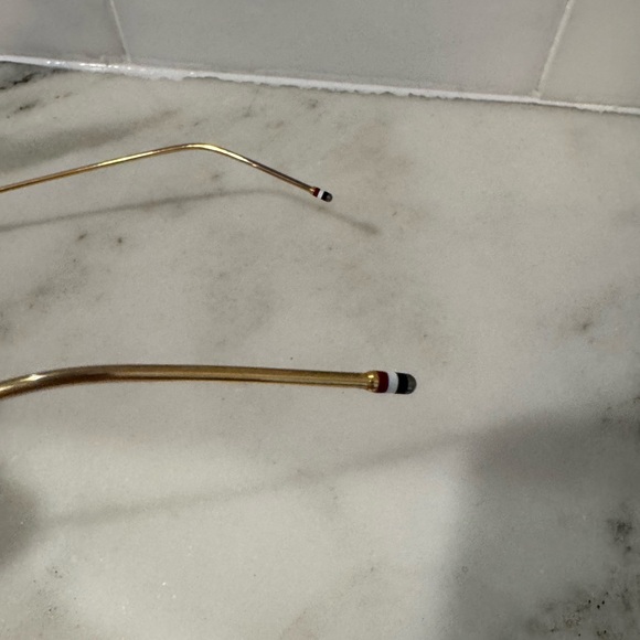 Thom Browne Navy and Gold Glasses